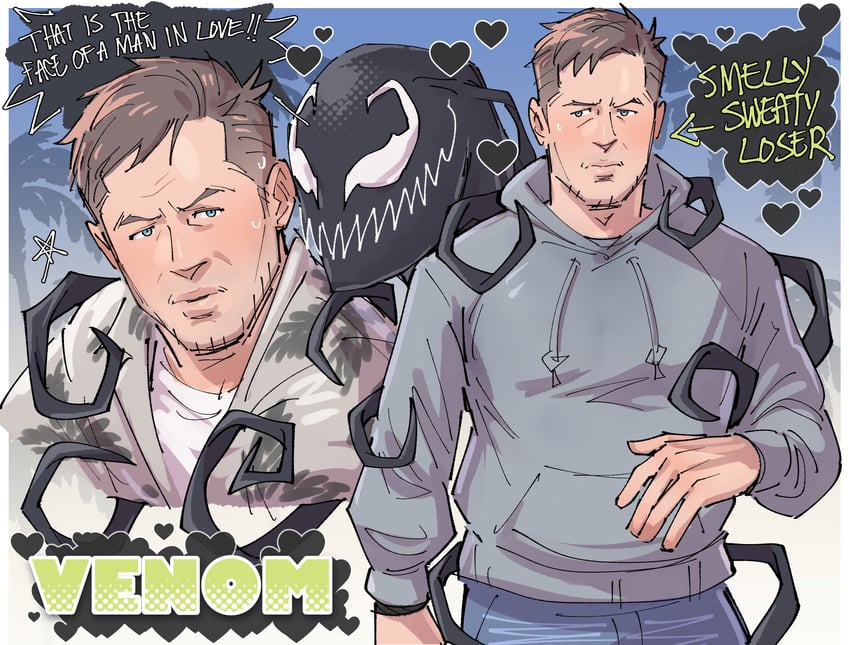 venom and eddie brock (marvel and 1 more) drawn by kalamari