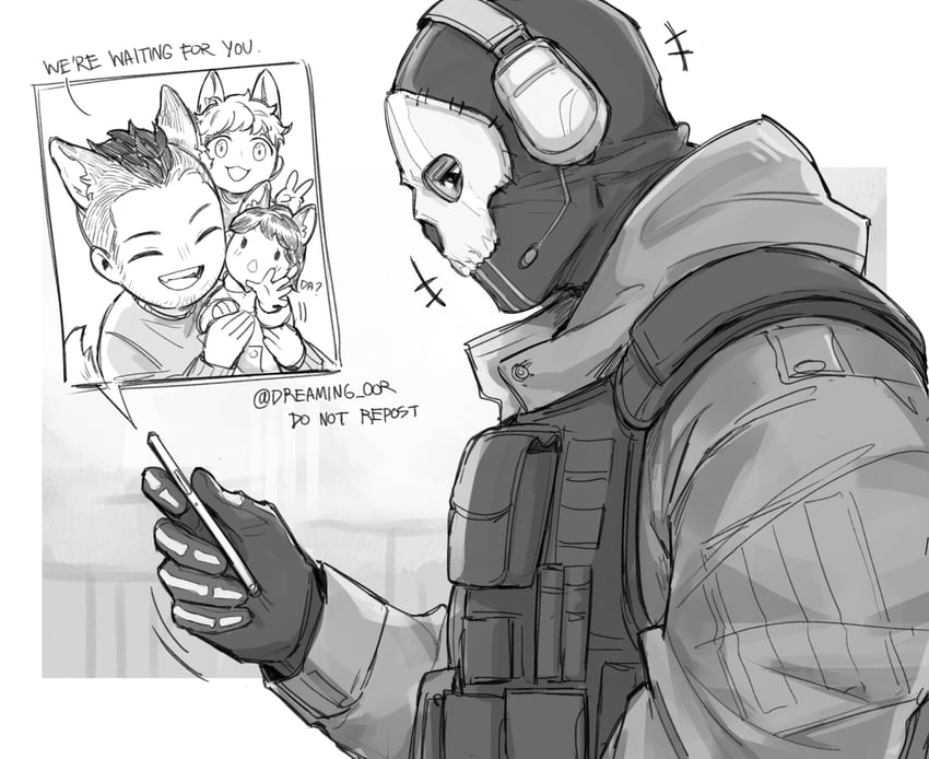 ghost and soap (call of duty and 1 more) drawn by dreaming_oor