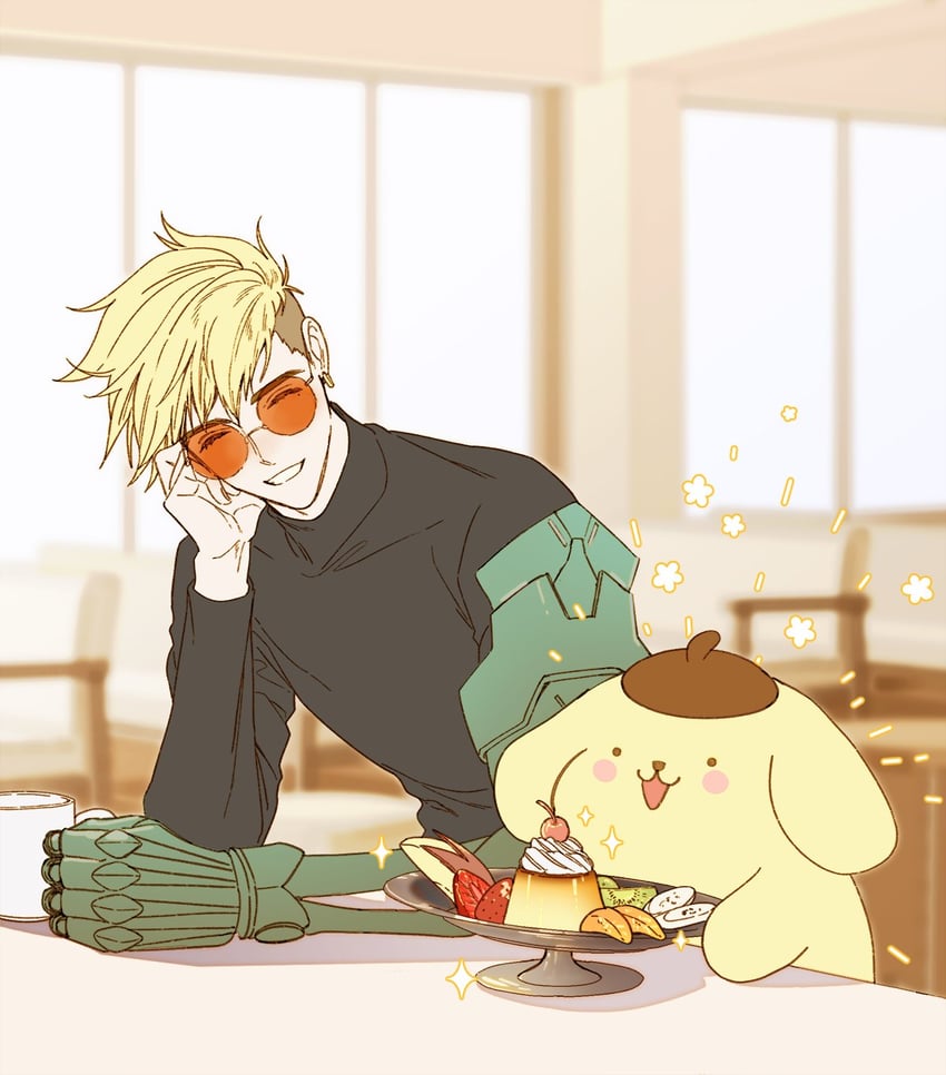 vash the stampede and pompompurin (sanrio and 2 more) drawn by mong_tg