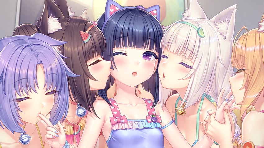 chocola, vanilla, cinnamon, maple, and minazuki shigure (nekopara) drawn by sayori_(neko_works)