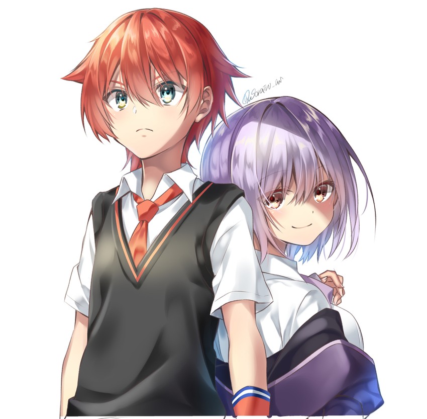 shinjou akane and hibiki yuuta (gridman universe and 1 more) drawn by yuihira_asu