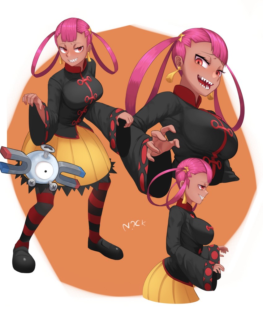 magnemite and punk girl (pokemon and 1 more) drawn by nyxkz