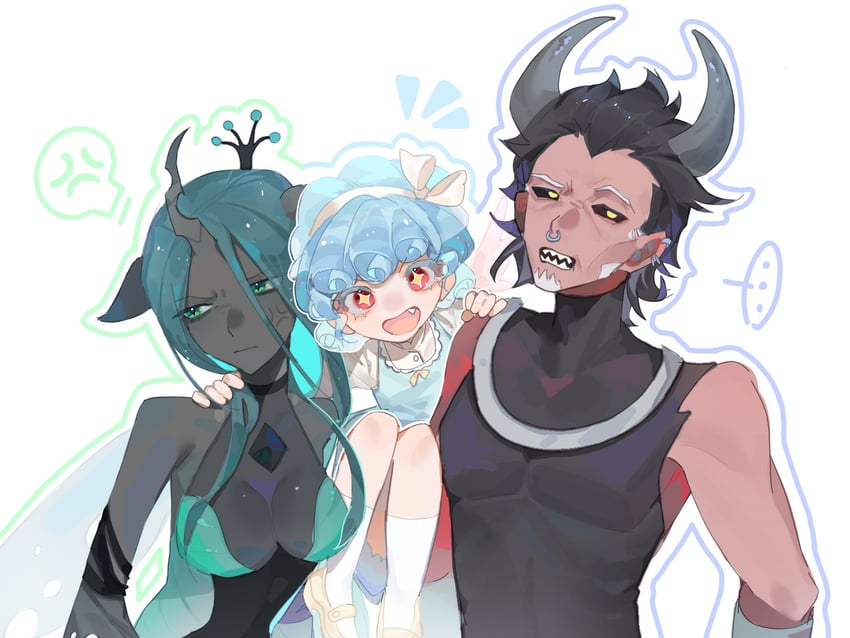 queen chrysalis, cozy glow, and lord tirek (my little pony and 1 more) drawn by yu45740000