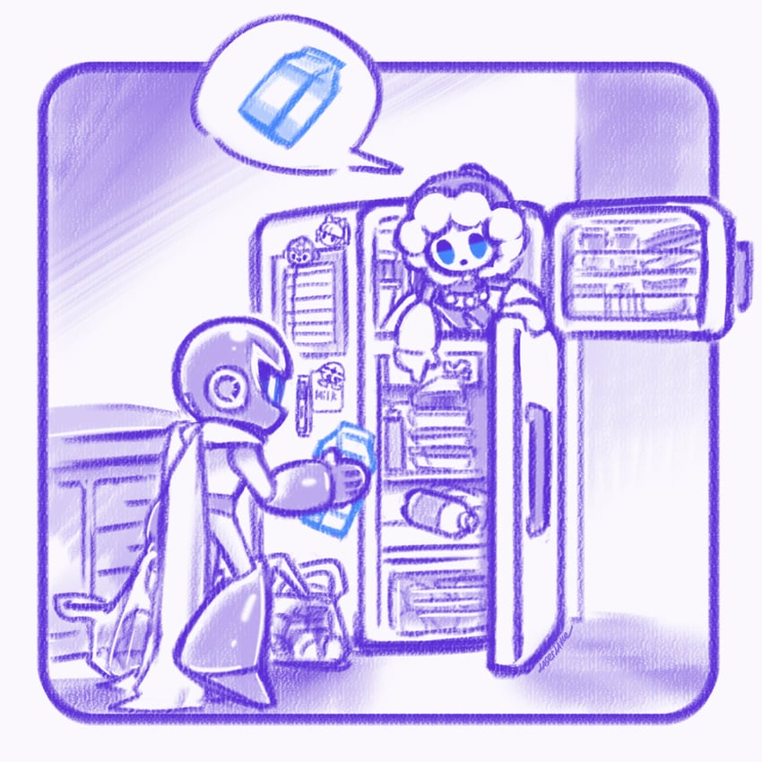 proto man and ice man (mega man) drawn by laser-lance