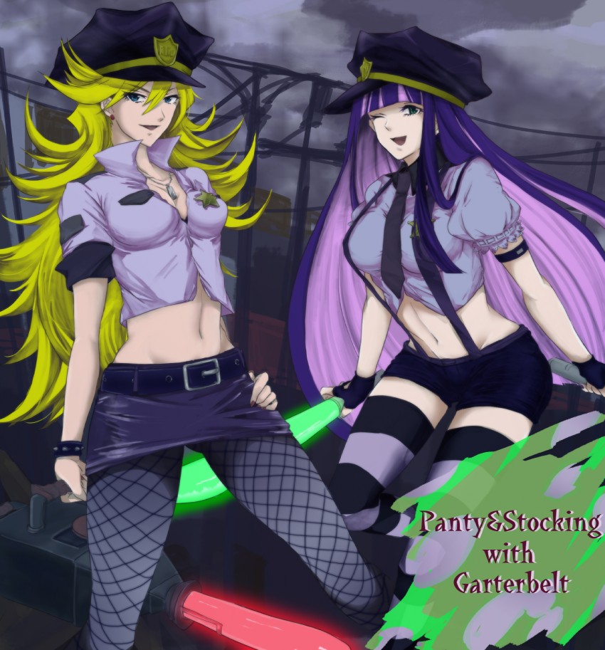 stocking and panty (panty & stocking with garterbelt) drawn by hamming