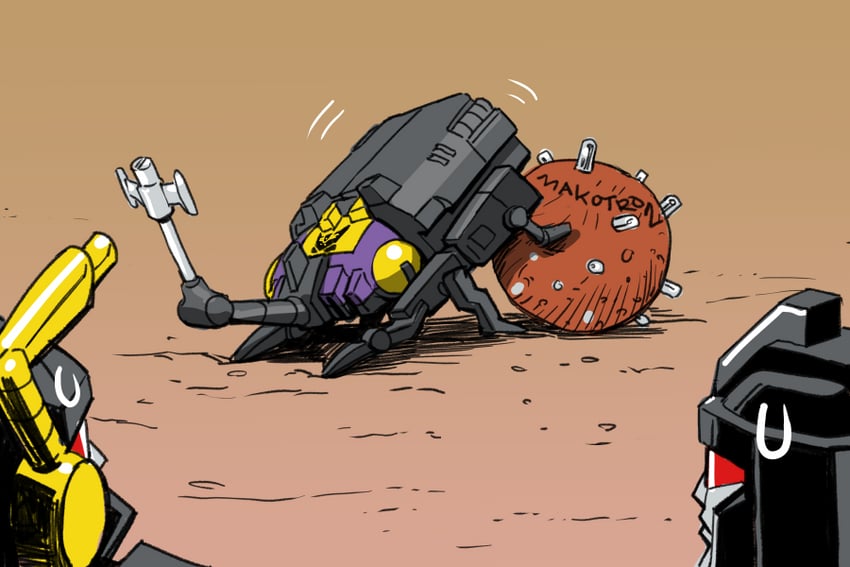 bombshell, shrapnel, and kickback (transformers and 1 more) drawn by makoto_ono