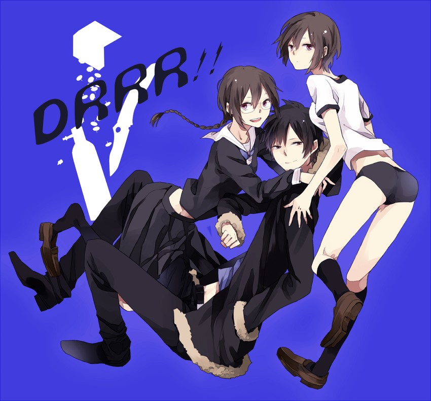 orihara izaya, orihara mairu, and orihara kururi (durarara!!) drawn by kiri_(rosetta)