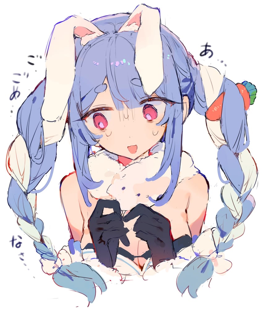 usada pekora and don-chan (hololive) drawn by bunchi