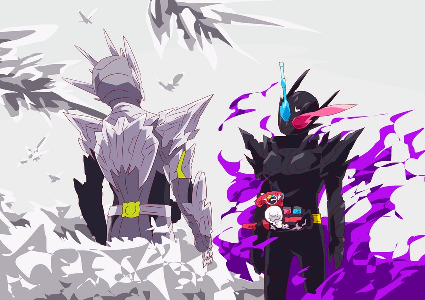 kamen rider build and kamen rider zero-one (kamen rider and 2 more) drawn by otokamu