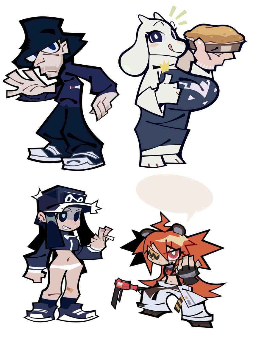 koleda belobog, toriel, jay kay, and cassette girl (zenless zone zero and 3 more) drawn by hillmyna