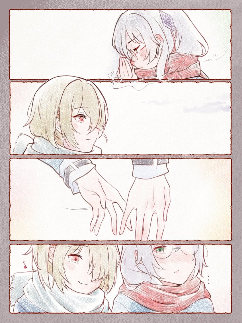 kayamori ruka and izumi yuki (heaven burns red) drawn by risai