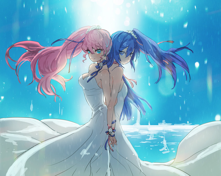 kazanari tsubasa and maria cadenzavna eve (senki zesshou symphogear) drawn by sy_(0103029)