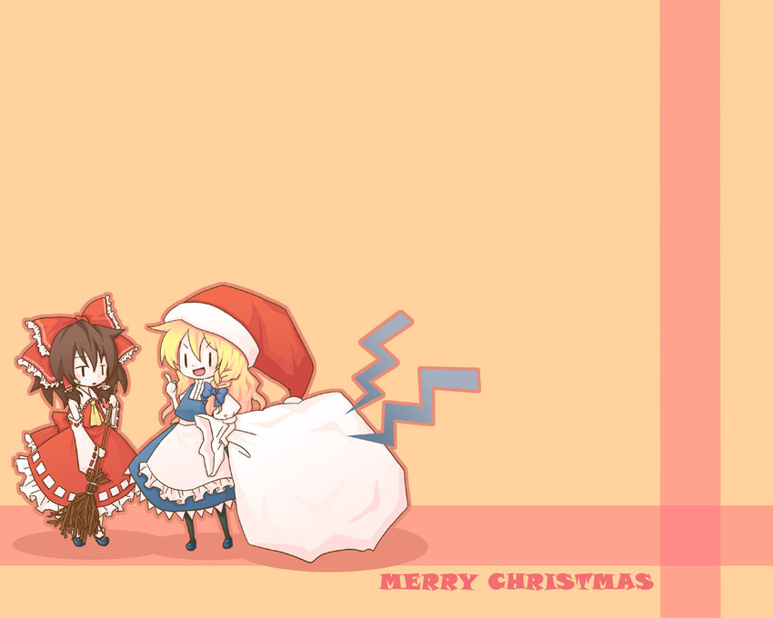 hakurei reimu and kirisame marisa (touhou) drawn by azu_(azmzn)