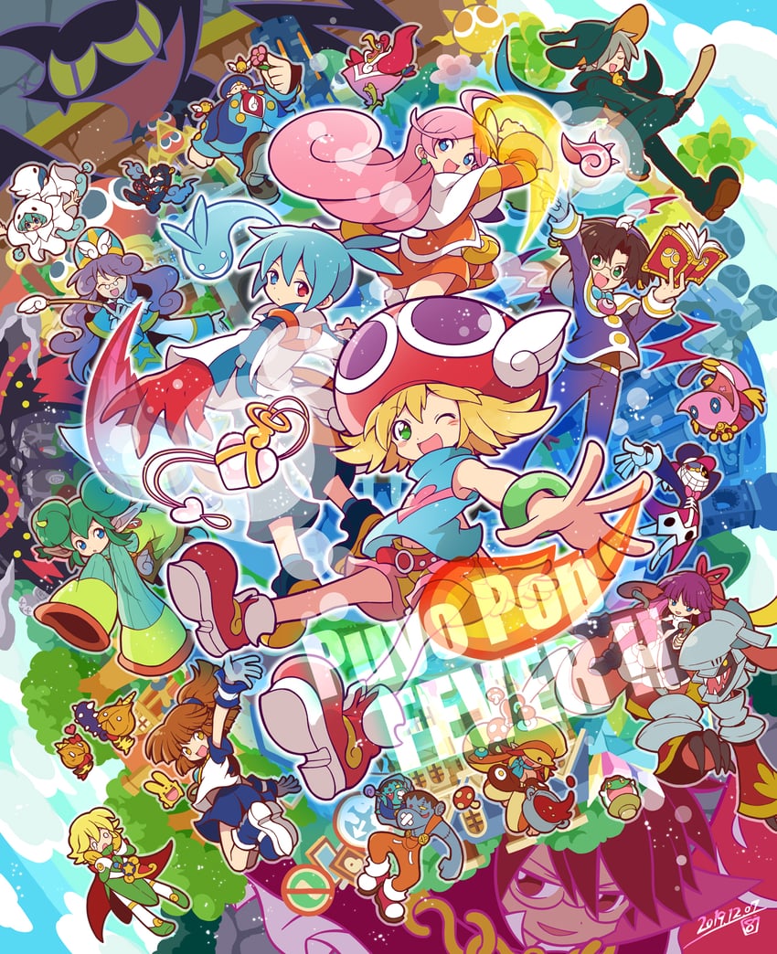 arle nadja, carbuncle, amitie, sig, feli, and 17 more (puyopuyo and 1 more) drawn by hana_(mew)