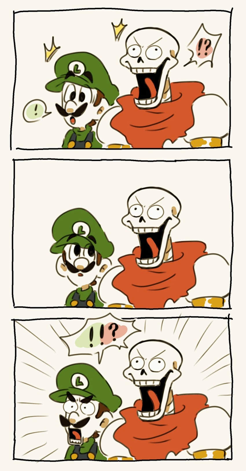 luigi and papyrus (mario and 1 more) drawn by mimimi_(mimimim9999)