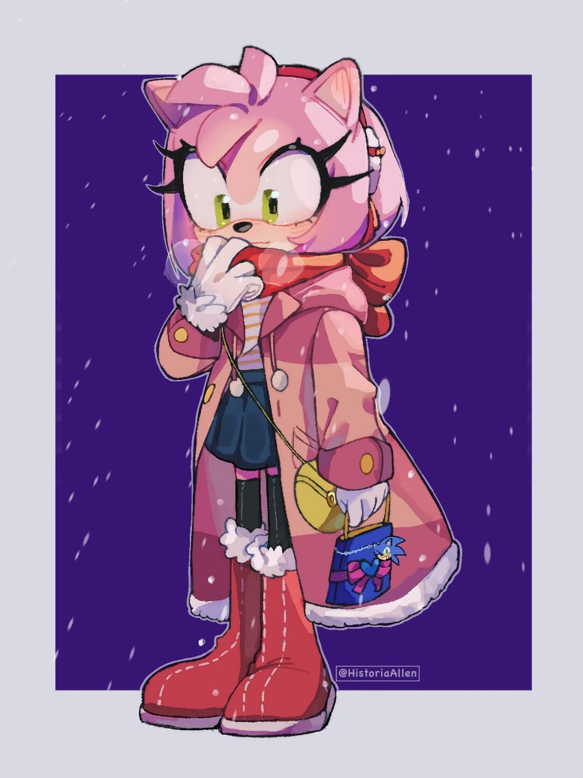 sonic the hedgehog and amy rose (sonic) drawn by historiaallen