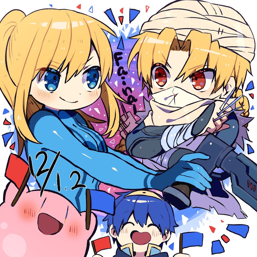 kirby, samus aran, marth, and sheik (fire emblem and 7 more) drawn by miyabidotto