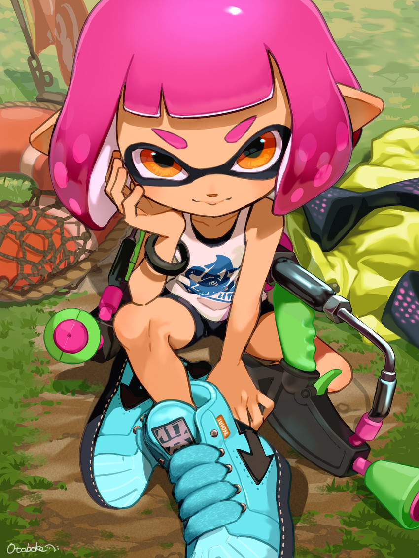 inkling player character, inkling girl, and surume (splatoon and 1 more) drawn by otoboke-san