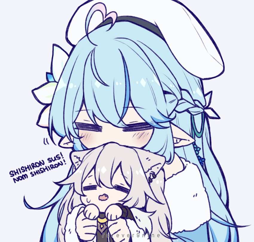 yukihana lamy and shishiro botan (hololive) drawn by forever9nine