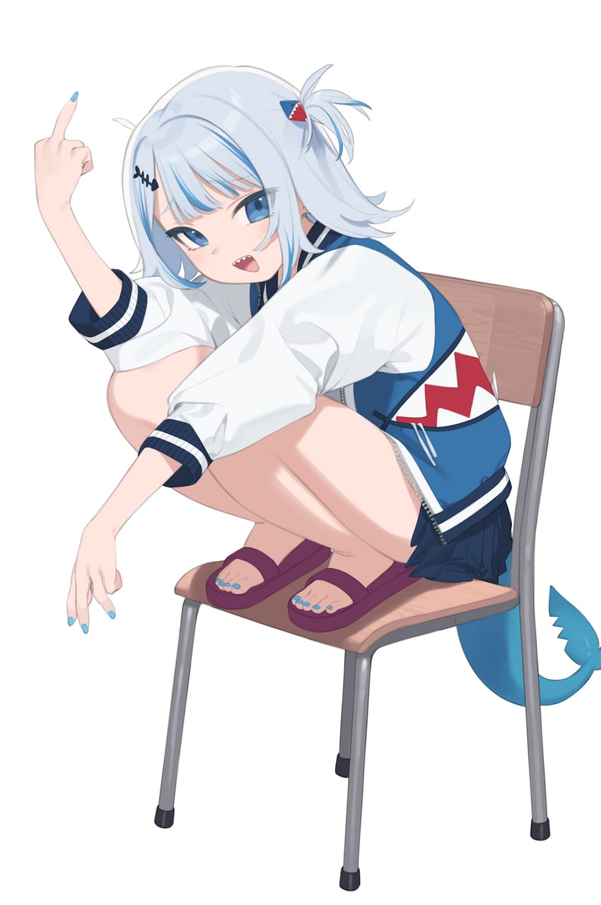 gawr gura (hololive and 1 more) drawn by kaniman