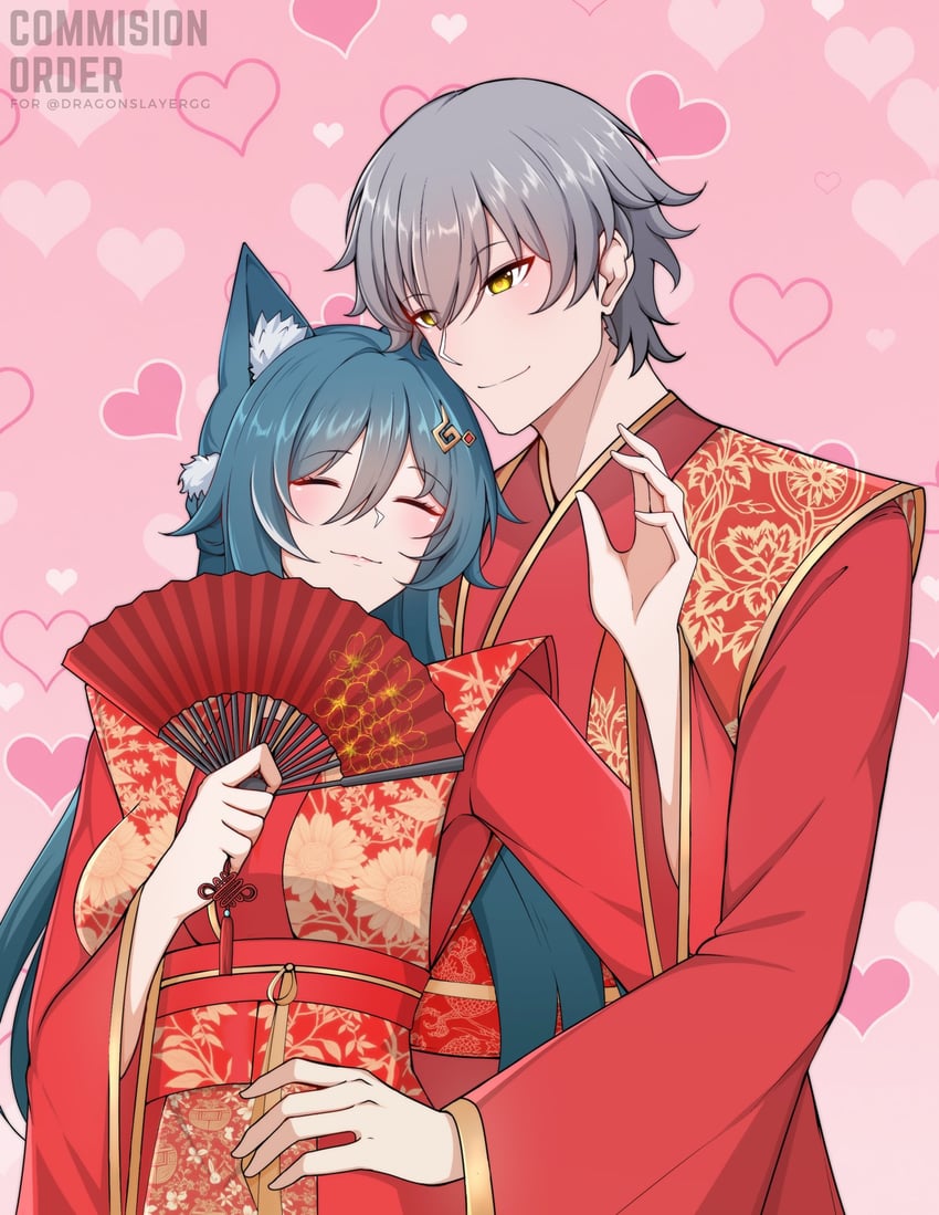 trailblazer, caelus, and yukong (honkai and 1 more) drawn by centauri-d