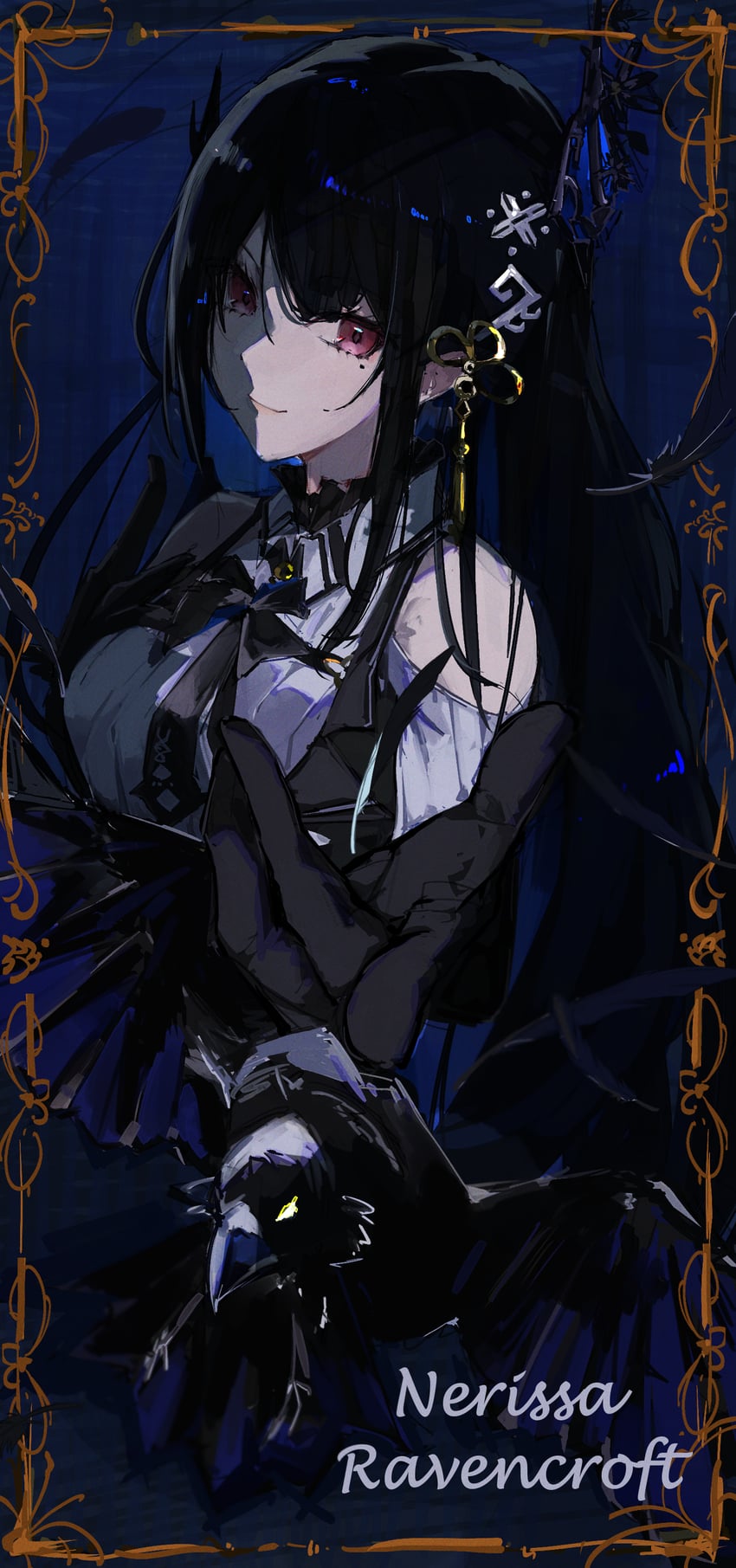 nerissa ravencroft and shadow (hololive and 1 more) drawn by virgo76612871