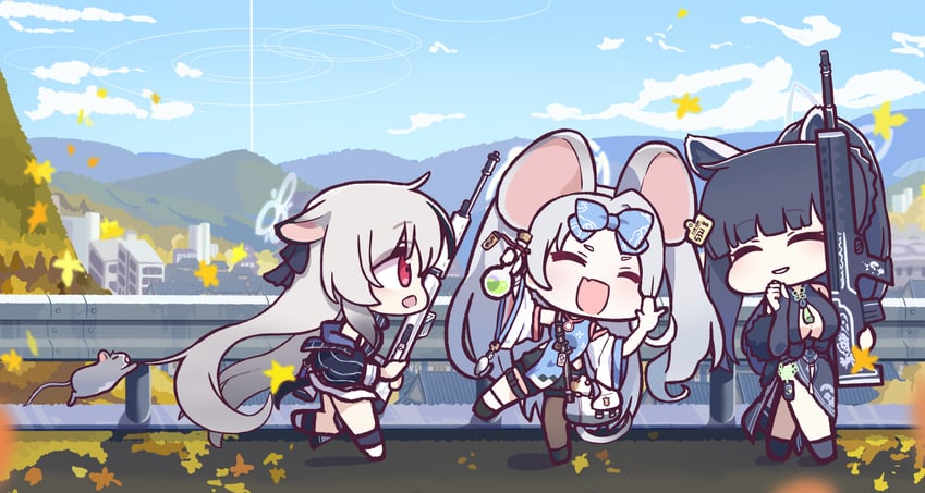 kokona, shun, saya, and nezusuke (blue archive) drawn by panatisia