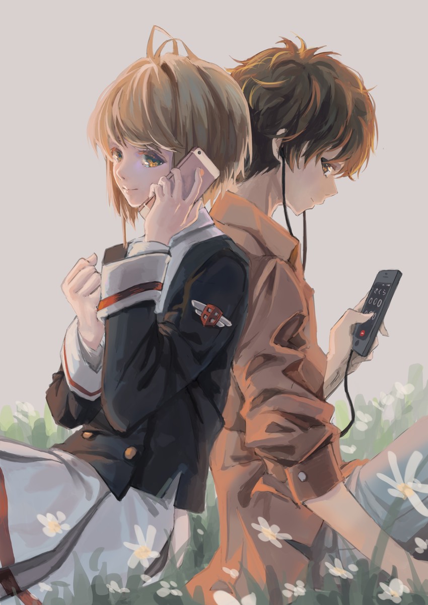 kinomoto sakura and li syaoran (cardcaptor sakura and 1 more) drawn by xiaobanbei_milk