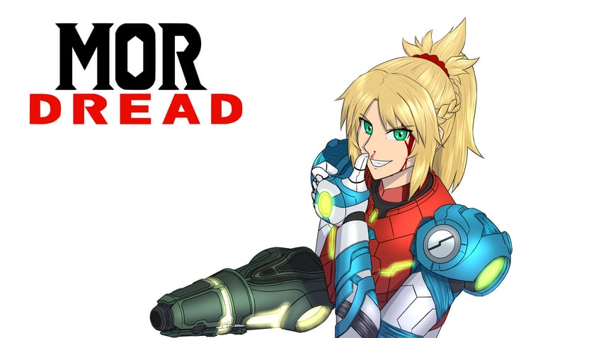 samus aran and mordred (fate and 2 more) drawn by fseffect