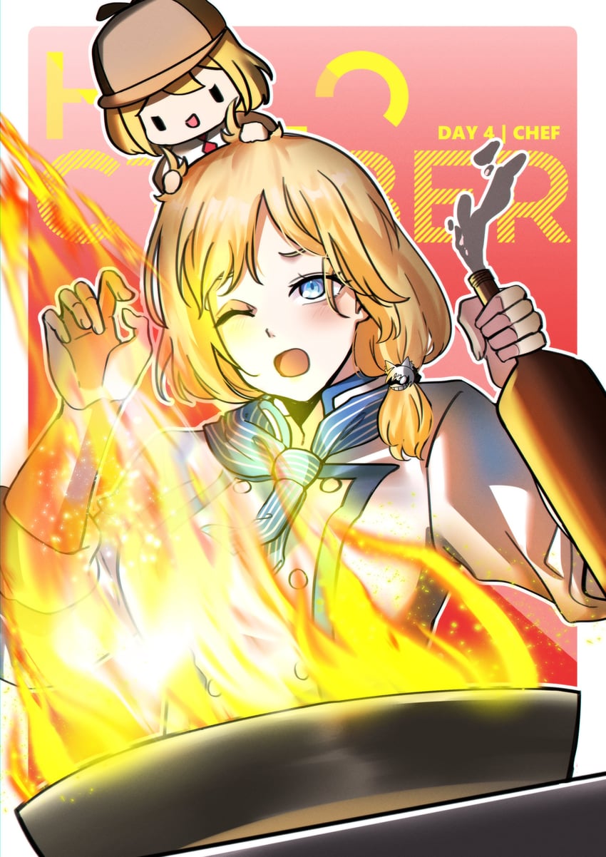 watson amelia and smol ame (hololive and 1 more) drawn by zikryzero