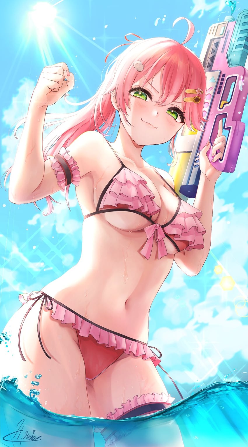 sakura miko and 35p (hololive) drawn by hinata_habi_ss