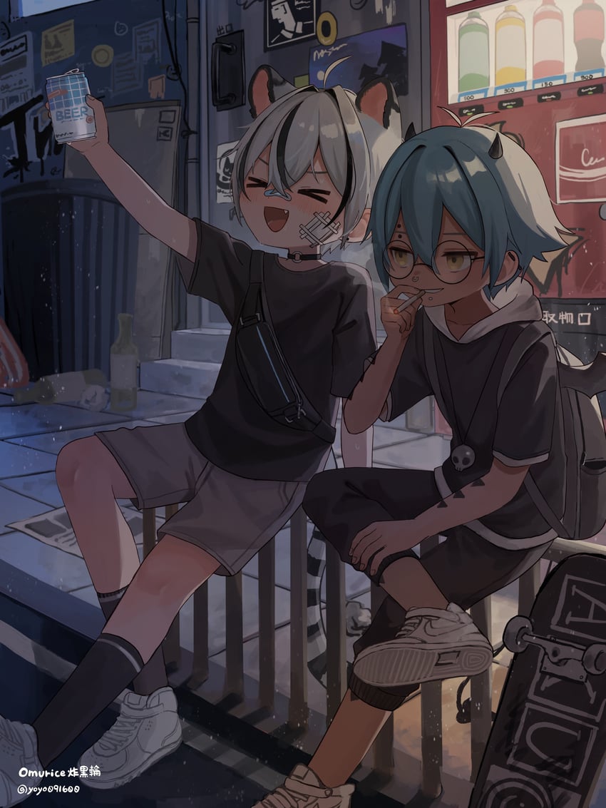 mao and aku drawn by omurice_(roza4957)