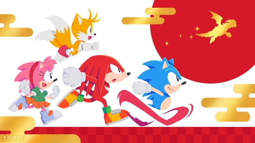 sonic the hedgehog, amy rose, tails, knuckles the echidna, classic sonic, and 5 more (sonic and 2 more) drawn by karasuno_yui