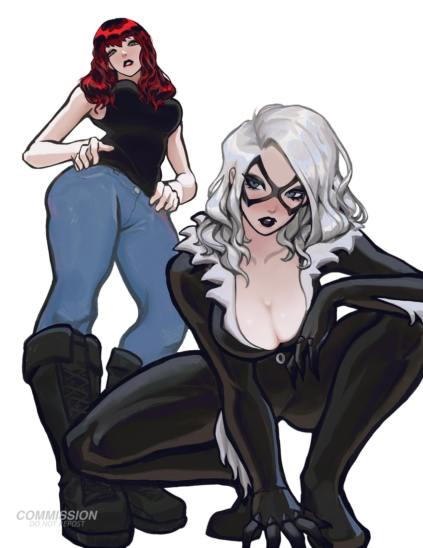 black cat, felicia hardy, and mary jane watson (marvel and 1 more) drawn by peter_chai
