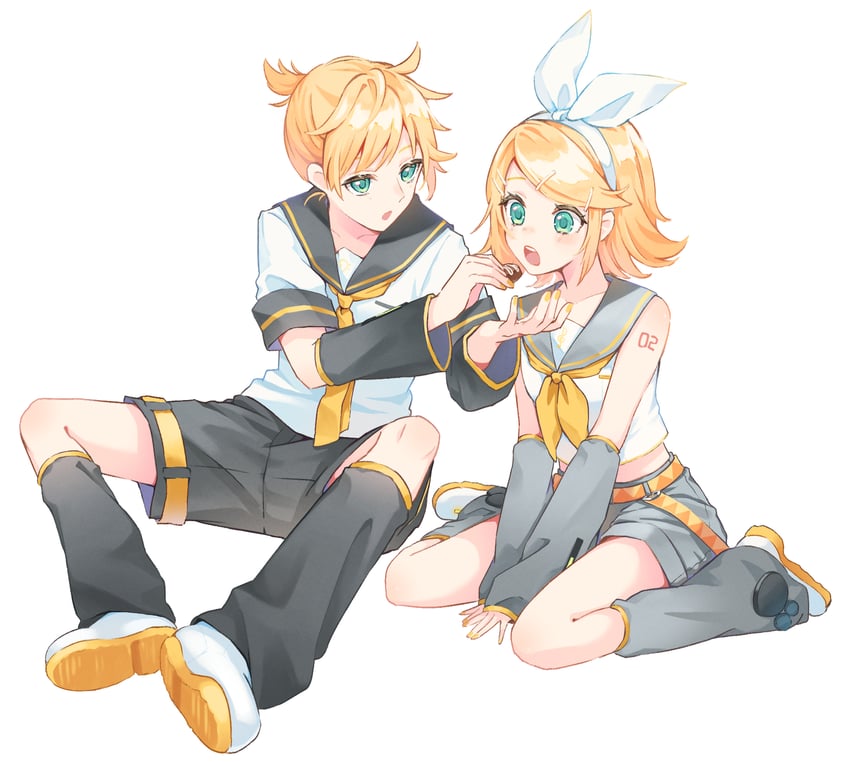 kagamine rin and kagamine len (vocaloid) drawn by shireru_illust