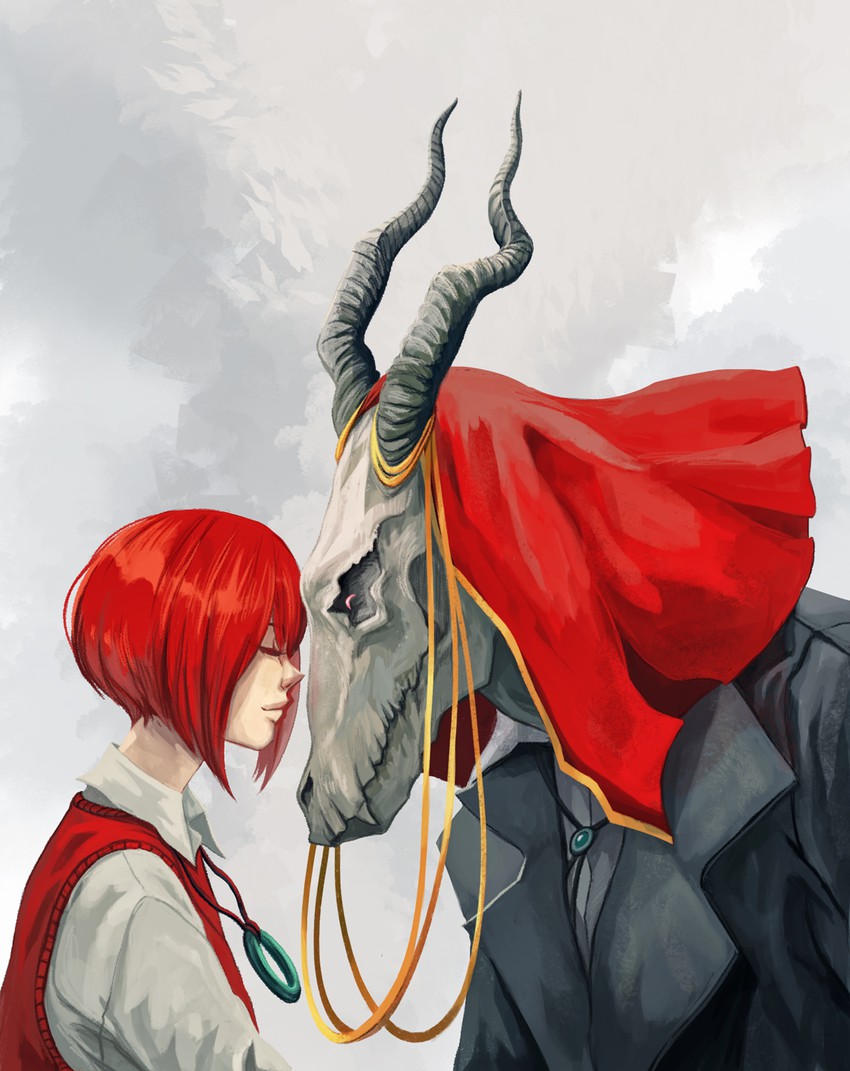 hatori chise and elias ainsworth (mahou tsukai no yome) drawn by fcnjt