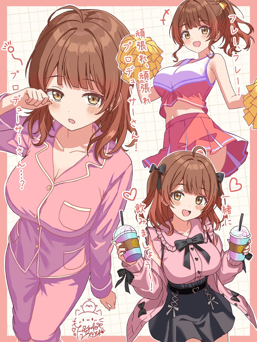 hanami ume (idolmaster and 1 more) drawn by hiyoko_neneko