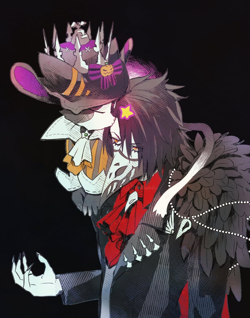 vincent valentine and cait sith (final fantasy and 2 more) drawn by niwawaka