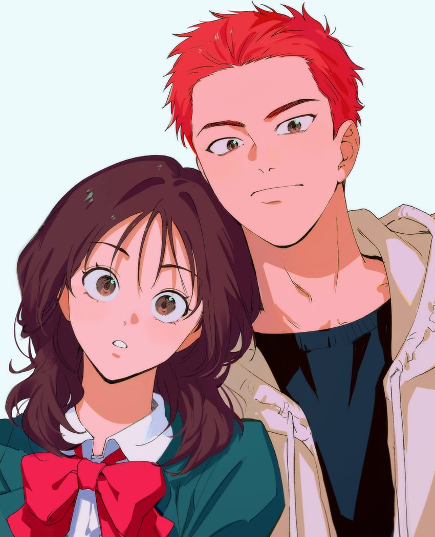 sakuragi hanamichi and akagi haruko (slam dunk) drawn by bina_(sebin_13)