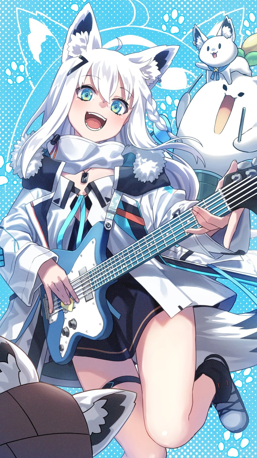 shirakami fubuki, sukonbu, oruyanke, and fubuzilla (hololive) drawn by tokumaro