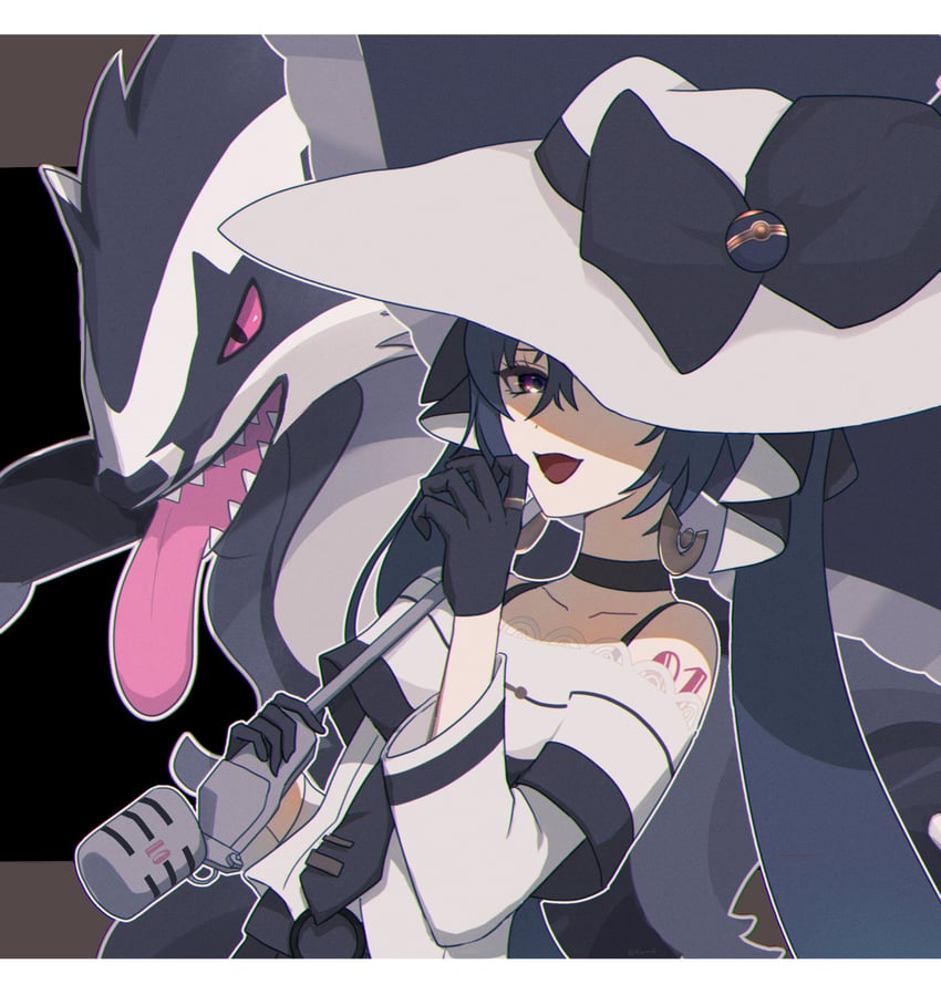 hatsune miku, obstagoon, and dark miku (pokemon and 2 more) drawn by flaw_(4lmnis)