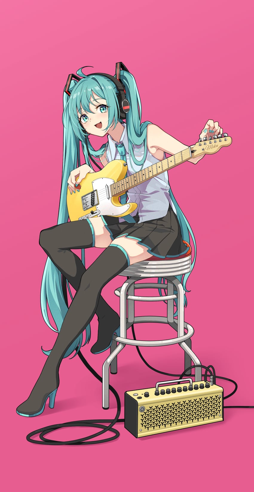 hatsune miku (vocaloid and 1 more) drawn by retsuna