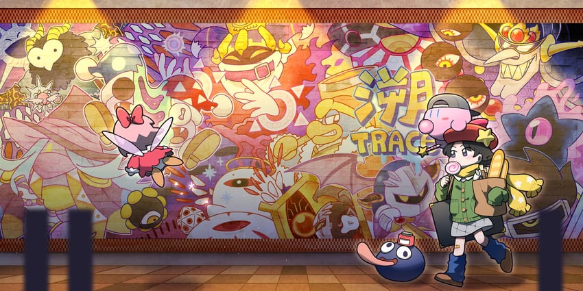 kirby, king dedede, magolor, marx, adeleine, and 17 more (kirby and 11 more) drawn by beco_(100me)