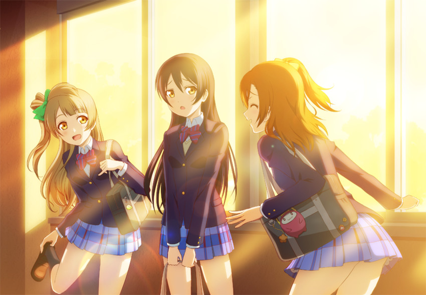 sonoda umi, minami kotori, and kosaka honoka (love live! and 1 more) drawn by anibache