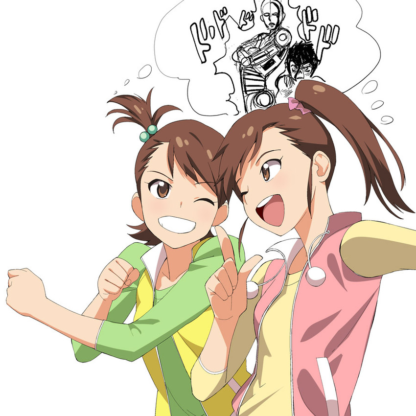 futami mami and futami ami (idolmaster) drawn by a1_(initial-g)