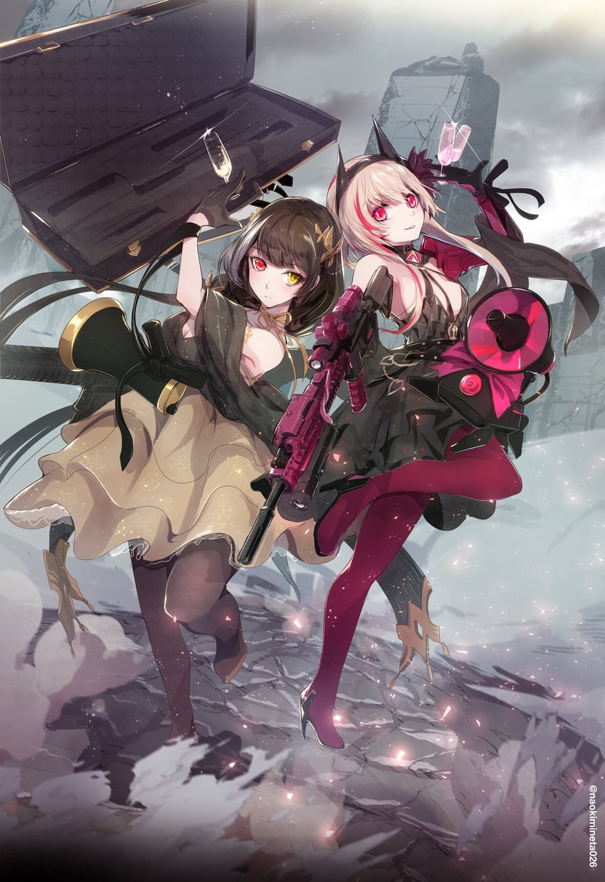 banana, m4 sopmod ii, and ro635 (girls' frontline) drawn by mineta_naoki
