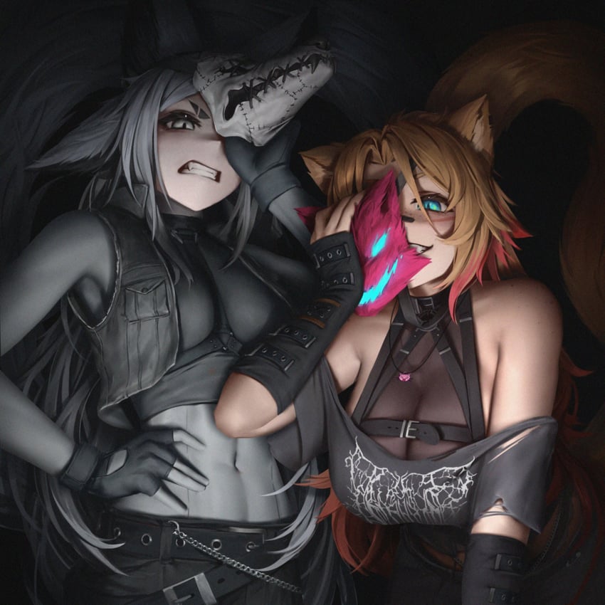 dyarikku and obkatiekat (indie virtual youtuber and 1 more) drawn by numanoan