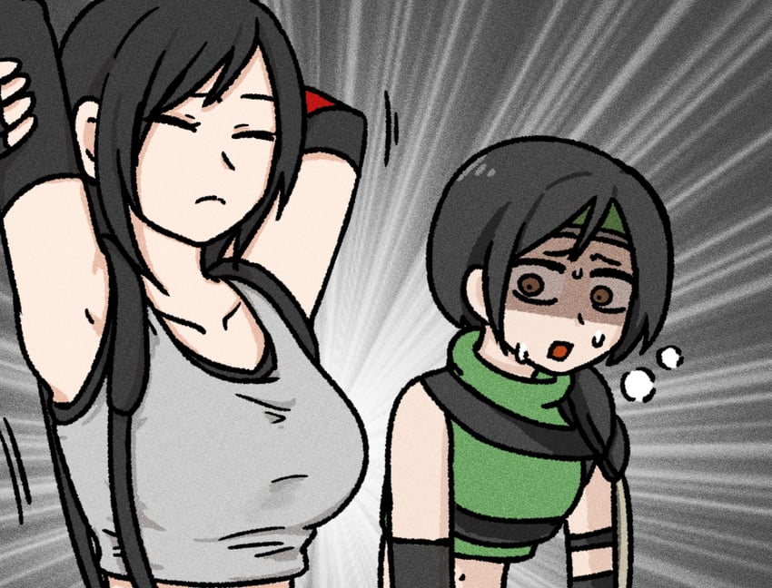 tifa lockhart and yuffie kisaragi (final fantasy and 3 more) drawn by s_m_man