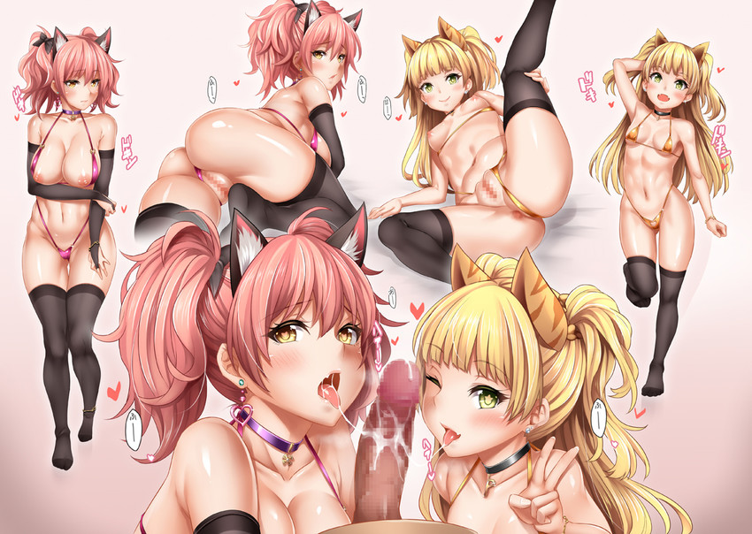 jougasaki mika and jougasaki rika (idolmaster and 1 more) drawn by oni-noboru