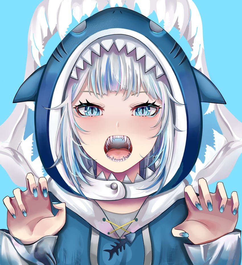 gawr gura (hololive and 1 more) drawn by po!son